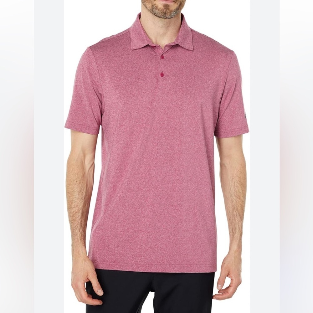 Nordstrom Men’s Shop Golf Polo Stretch Banded Cuffs Heathered Raspberry Sz XL